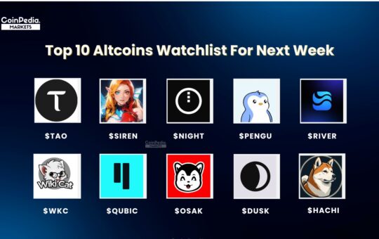 CP Markets Top 10 Crypto Altcoins Watchlist For Next Week With Price Target.